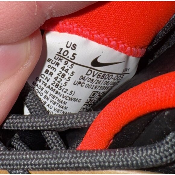 Nike Victory Pro 3 Mens Leather Golf Shoes Spikes Size 10.5 Black Red White - Picture 8 of 8